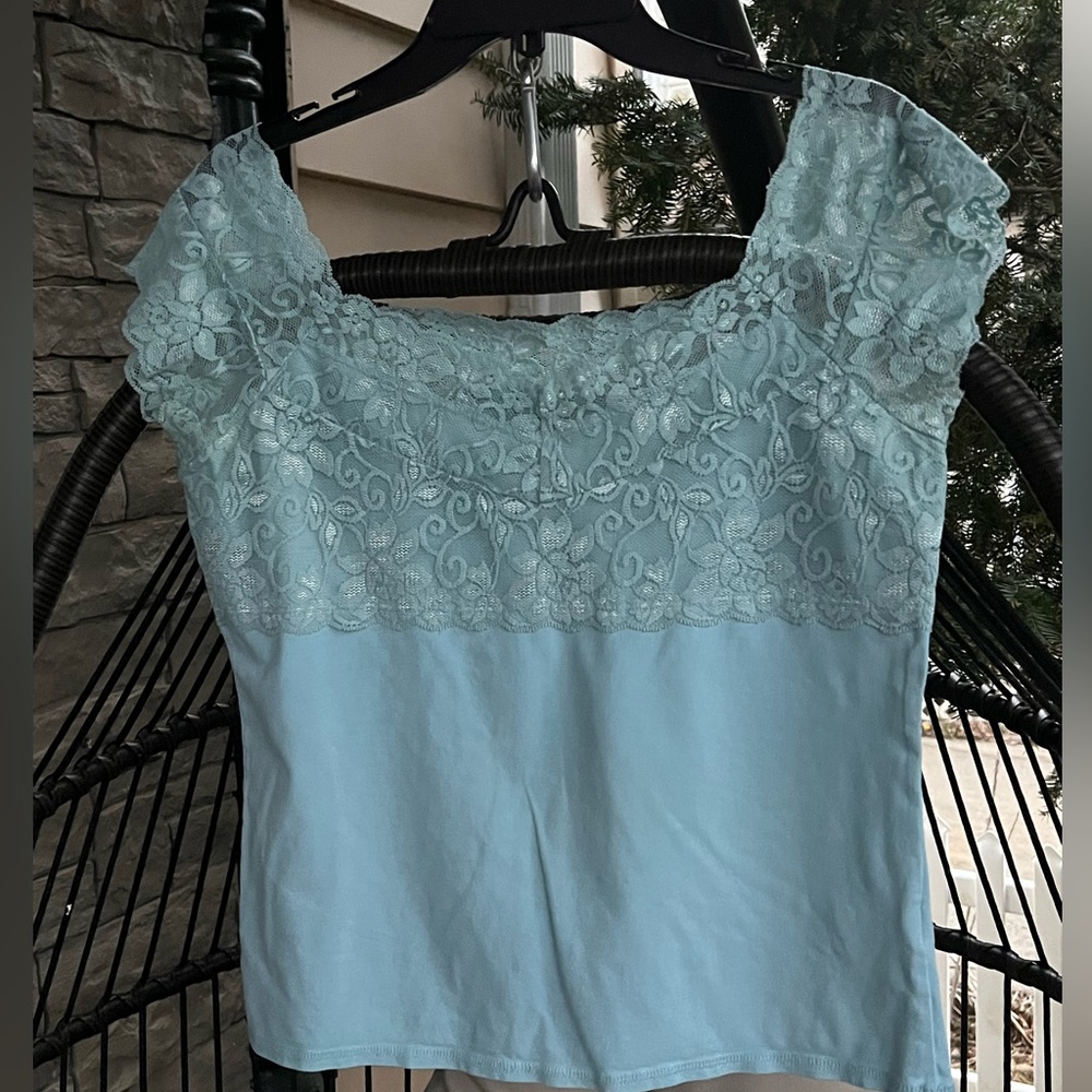 ROXIEB LIGHT BLUE OFF SHOULDER WOMENS TOP